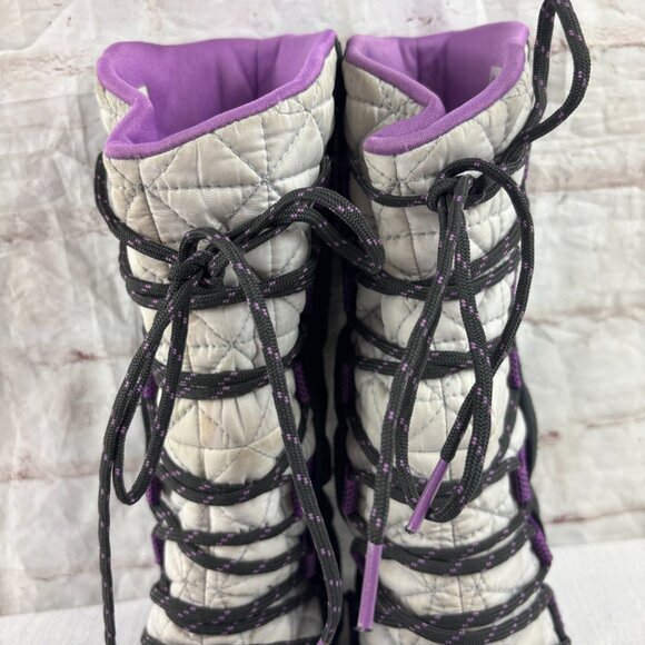 Columbia Girls Youth 1 Loveland White Purple Waterproof Winter Snow Boots - Picture 8 of 16